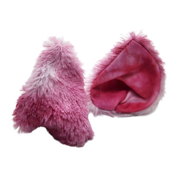 Handmade clip-on cat ears pink ombré gradient with fluffy faux fur trim kawaii cosplay accessories |Pirate spirit